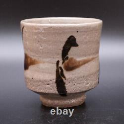 0818a SHOJI HAMADA Japanese Mashiko pottery Tetsue YUNOMI TEA CUP with box