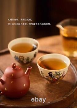 100cc China JingDeZhen Hand Drawing 12 zodiac master tea cup beauty ceramic cup