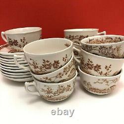 10 sets Vtg 1921 Furnival's Quail pattern teacup saucer made in England transfer