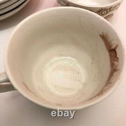 10 sets Vtg 1921 Furnival's Quail pattern teacup saucer made in England transfer