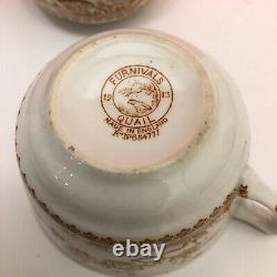 10 sets Vtg 1921 Furnival's Quail pattern teacup saucer made in England transfer
