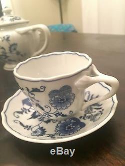 13 Piece Blue Danube Tea & Coffee Service Set Teapot, onion cups & saucers