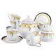 14pc Blueberry Czech Porcelain Tea Service Set European Tea Set Thun Teaset 14/6