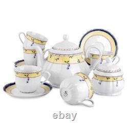 14pc Blueberry Czech Porcelain Tea Service Set European Tea Set Thun Teaset 14/6