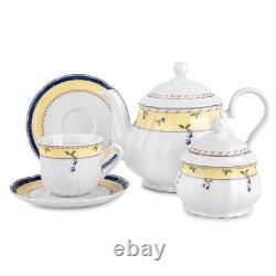 14pc Blueberry Czech Porcelain Tea Service Set European Tea Set Thun Teaset 14/6