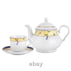 14pc Blueberry Czech Porcelain Tea Service Set European Tea Set Thun Teaset 14/6