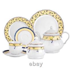 14pc Blueberry Czech Porcelain Tea Service Set European Tea Set Thun Teaset 14/6