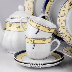 14pc Blueberry Czech Porcelain Tea Service Set European Tea Set Thun Teaset 14/6