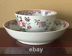 1790s Export Chinese QianLong Era Famille Rose Tea Cup/Saucer Set-Nice Collectib