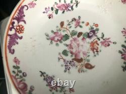 1790s Export Chinese QianLong Era Famille Rose Tea Cup/Saucer Set-Nice Collectib