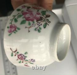 1790s Export Chinese QianLong Era Famille Rose Tea Cup/Saucer Set-Nice Collectib