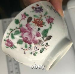 1790s Export Chinese QianLong Era Famille Rose Tea Cup/Saucer Set-Nice Collectib