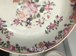 1790s Export Chinese QianLong Era Famille Rose Tea Cup/Saucer Set-Nice Collectib