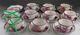 17 Pc Antique C1830 English Pink Lustre Porcelain Cups & Saucers/tea Bowls