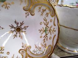 1830'S Hamilton Moore tea cup and saucer trio gold gilt green accents teacup