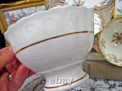 1830'S Hamilton Moore tea cup and saucer trio gold gilt green accents teacup