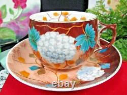 1861 Erdmann Schlegelmilch tea cup and saucer painted large German teacup floral