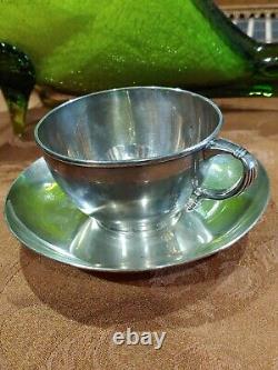 1881 TIFFANY & CO STERLING EXECUTIVE CUP SAUCER Coffee Tea Mug 355 grams