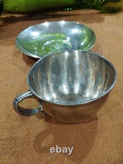 1881 TIFFANY & CO STERLING EXECUTIVE CUP SAUCER Coffee Tea Mug 355 grams