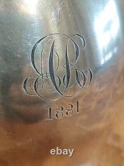 1881 TIFFANY & CO STERLING EXECUTIVE CUP SAUCER Coffee Tea Mug 355 grams