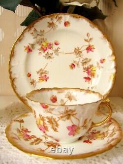 1890s Antique SPRAY No. 30 Demitasse Trio Tea Cup Saucer Plate Rust colour Rare