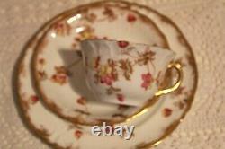 1890s Antique SPRAY No. 30 Demitasse Trio Tea Cup Saucer Plate Rust colour Rare