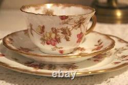 1890s Antique SPRAY No. 30 Demitasse Trio Tea Cup Saucer Plate Rust colour Rare
