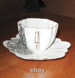 1898 Americana Historic Rare Antique Emerson Foley Tea Cup & Scallop Saucer