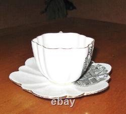 1898 Americana Historic Rare Antique Emerson Foley Tea Cup & Scallop Saucer