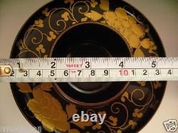 1899 and 1912 Japanese Antique Lacquer Ivy Makie Tea Stand and Tea Cup (906-11)