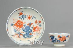 18C Chinese Porcelain Tea Cup Saucer Tea Drinking Imari Flowers