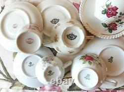 18 Piece Tea Cup Trios. Tea Cups, Saucers and Plates Set. Bridal Shower/ Shabby