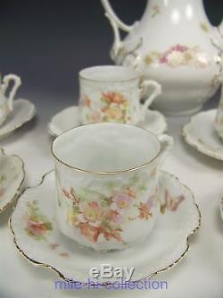 18 Pieces Hermann Ohme Silesia Flower Butterflies Tea Coffee Cups & Saucers Set