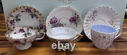 18pcs Assorted English Fine Bone China Tea Cups & Saucers, Floral Multicolor EUC