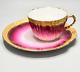 18th. C Sevres Porcelain Chocolate Tea Cup Saucer Set Purple Gold Shell Mark Md