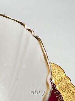 18th. C Sevres Porcelain Chocolate Tea Cup Saucer Set Purple Gold Shell Mark MD