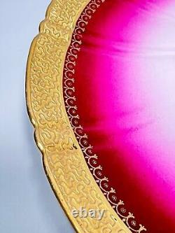 18th. C Sevres Porcelain Chocolate Tea Cup Saucer Set Purple Gold Shell Mark MD