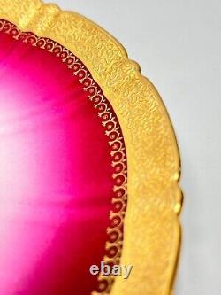 18th. C Sevres Porcelain Chocolate Tea Cup Saucer Set Purple Gold Shell Mark MD