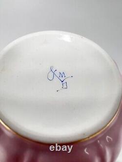 18th. C Sevres Porcelain Chocolate Tea Cup Saucer Set Purple Gold Shell Mark MD