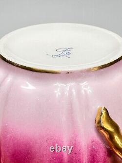 18th. C Sevres Porcelain Chocolate Tea Cup Saucer Set Purple Gold Shell Mark MD