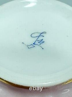 18th. C Sevres Porcelain Chocolate Tea Cup Saucer Set Purple Gold Shell Mark MD