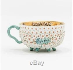 18th Century Meissen Porcelain Schneeballen Gilt Teacup and Saucer