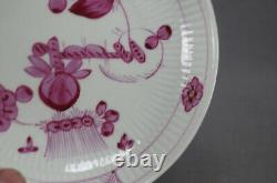 18th Century Wallendorf Germany Hand Painted Puce Strawflower Tea Cup & Saucer D