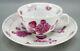 18th Century Wallendorf Germany Hand Painted Puce Strawflower Tea Cup & Saucer E