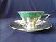 1930 Antique Art Deco Cup & Saucer Sterling Silver On Porcelain Made In England