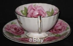 1930's Aynsley Large Pink Cabbage Rose China Cup and Saucer Set
