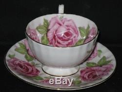 1930's Aynsley Large Pink Cabbage Rose China Cup and Saucer Set