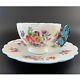1930s Antique Aynsley Butterfly Handle Flower Tea Cup & Saucer