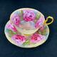 1930s Aynsley J A Bailey Signed Cabbage Roses Cup & Saucer #c1030 Crazed Line