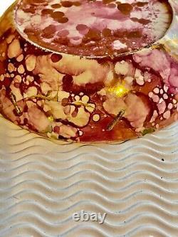 19 c Antique Staffordshire China Pink Oil Spot Luster Tea Bowl & Saucer Staples